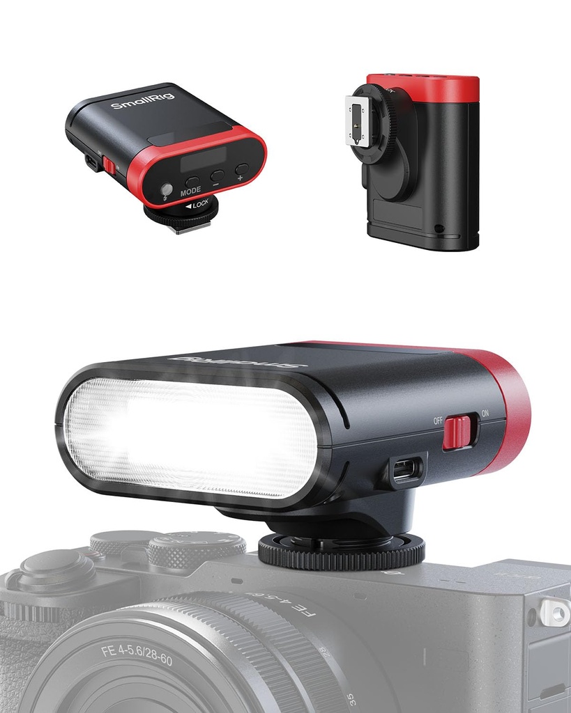SMALLRIG RS20 Mini Camera Flash for Canon for Sony, GN12 Speedlite Flash for Camera with 20
