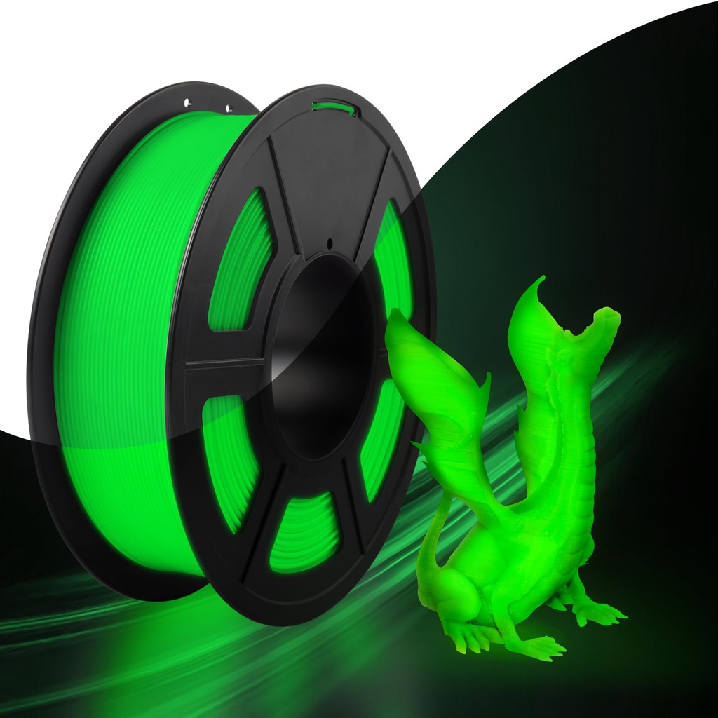 SUNLU Glow in the Dark PLA Filament, Neatly Wound Luminous PLA 3D Printer Filament 1.75mm 