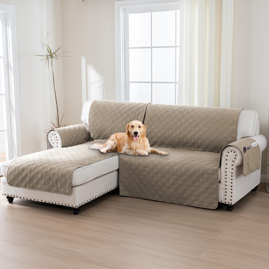 H.Versailtex 100% Waterproof Sofa Slipcovers for Sectional Sofa 2-Piece Corner Sofa Cover S