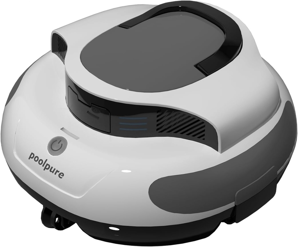 POOLPURE Pool Robot Piscina, 5000mAh Double Motor Cleaning, Dual Hall-effect Sensor, LED Di