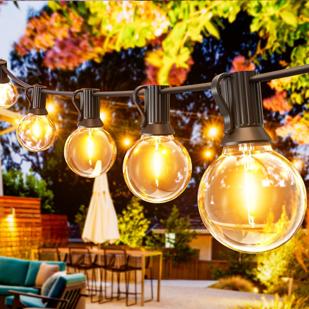 Svater Outdoor String Lights Main Powered 200FT, 60M Linkable Festoon Lights 104 LED