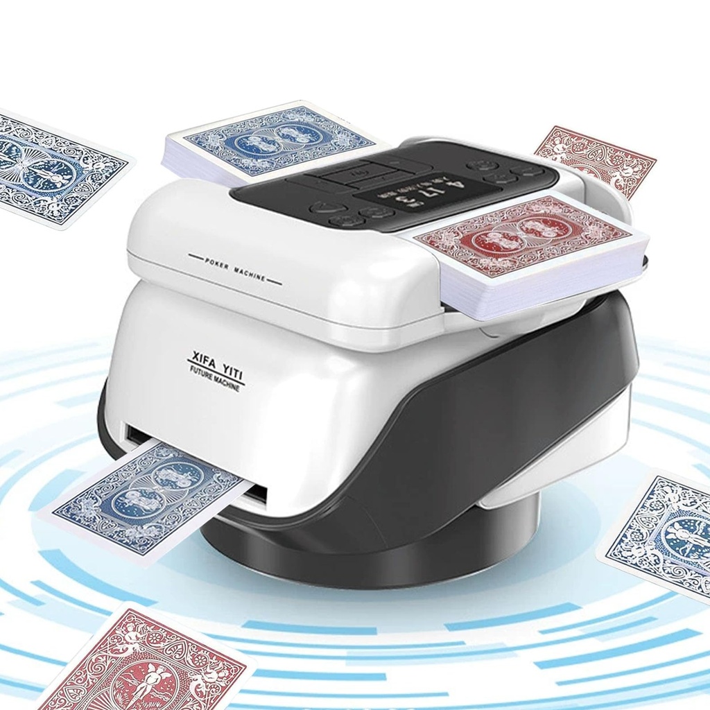 Polegas 2-in-1Automatic Card Shuffler and Dealer Machine,Support 2-8 Players,360° Rotation