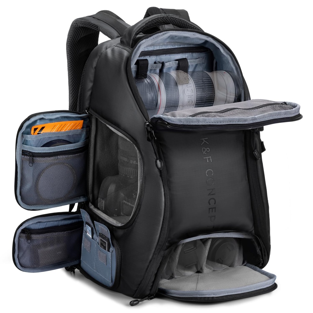 K&F CONCEPT Camera Backpack,Camera Bags for Photographers Large Capacity with Raincover