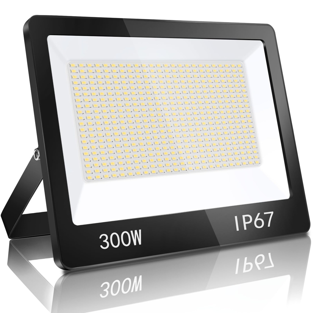 YIQIBRO 300W LED Floodlight Outdoor, 30000LM 6500K Outdoor Flood Lights Super Bright LED Sec