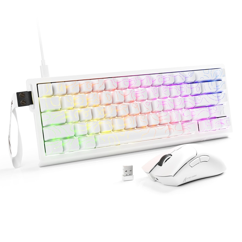 ATTACK SHARK X68 HE & R1 Gaming Keyboard and Mouse Set, 8000Hz Rapid Trigger Wired Keyboard