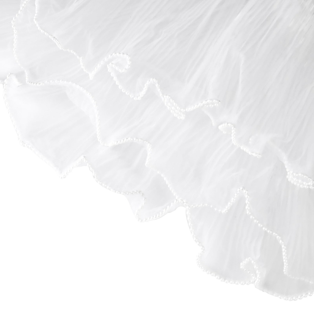 Thatyro 2 Pieces 4.37 Yards Pearl Mesh Edge Flower Wrapping Paper, Wrinkled Bouquet Wrappin