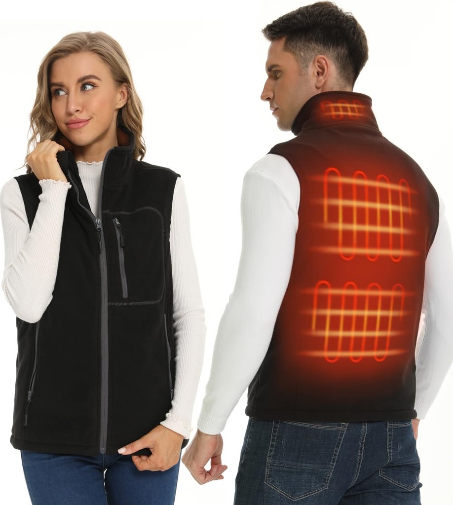 Dernolsea Mens Womens Heated Gilet, USB Rechargeable Heated Vest Heated Fleece Body Warmer