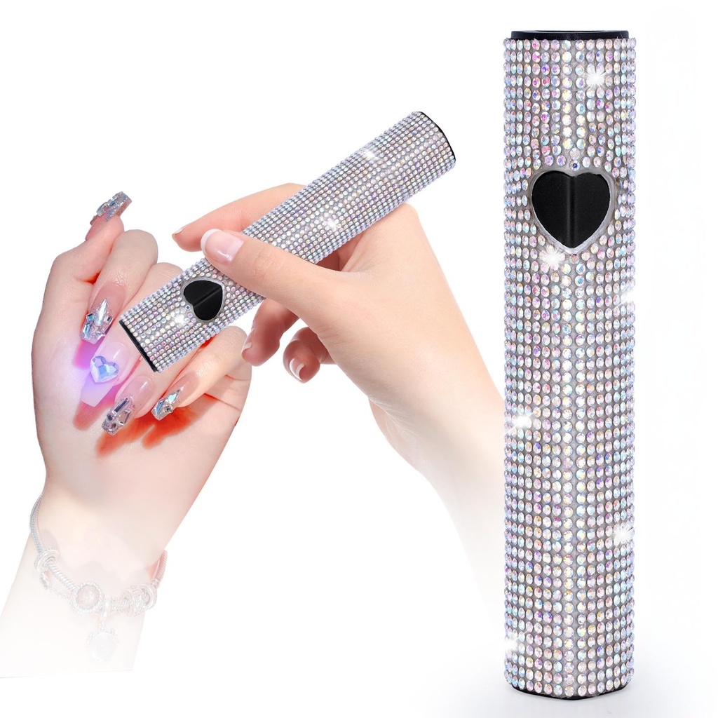 Linssy 10W Handheld UV Light for Gel Nails Mini Nail Lamp with USB Rechargeable Flash Cure