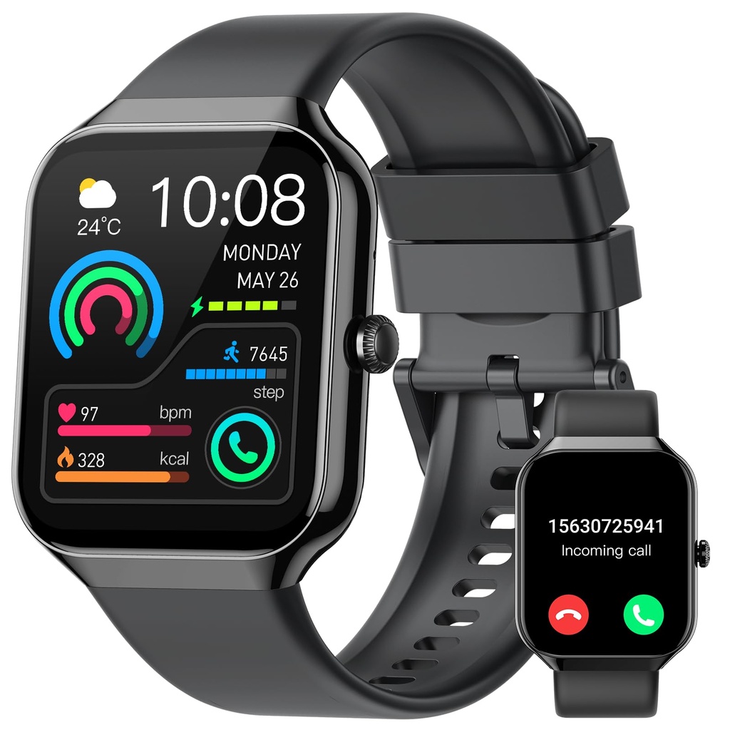 Smart Watch for Men Women Answer/Make Calls, 1.96"HD Touch Screen 2026 New FitnessTracker