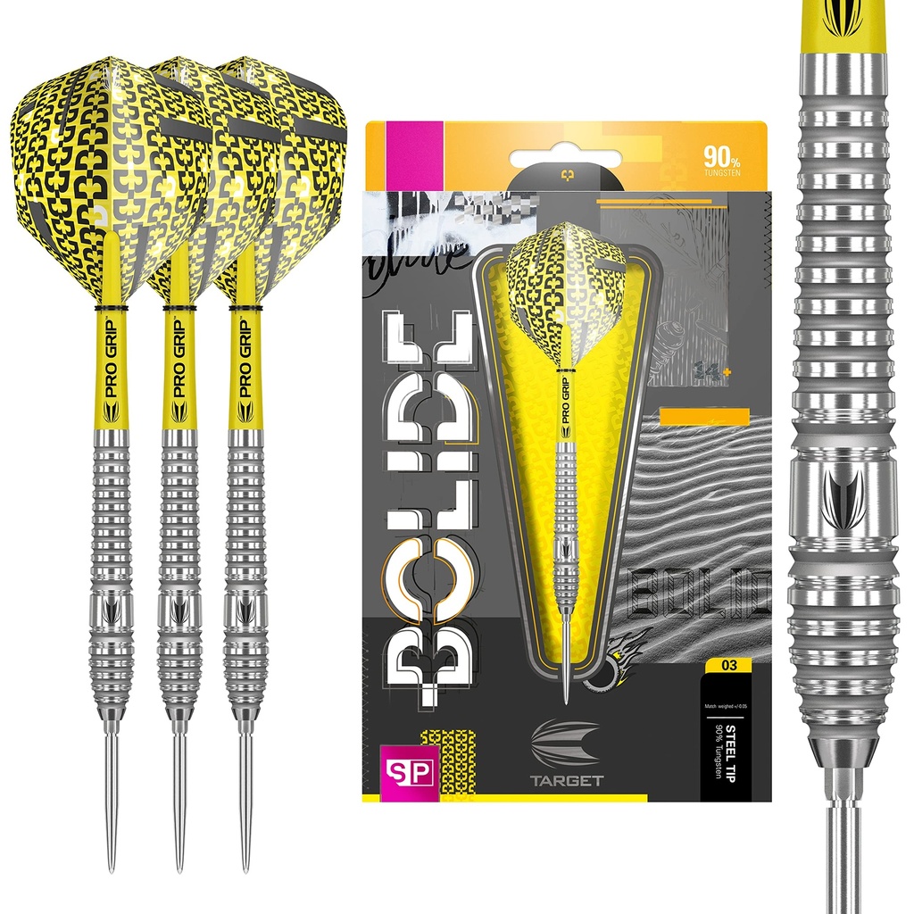Target Darts Bolide 90% Tungsten Swiss Point Steel Tip Darts Set of 3, Barrel 03, 26 Grams