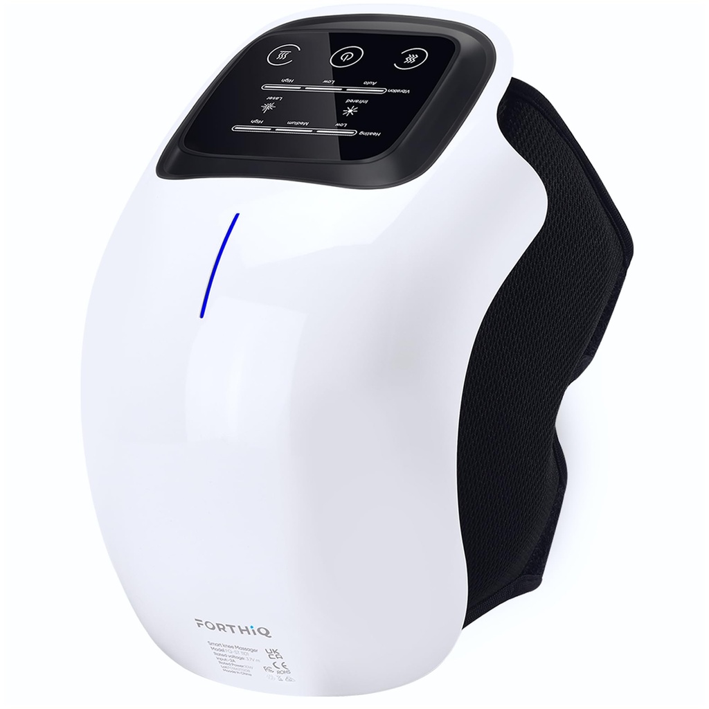 FORTHiQ Knee Massager Smart with Heat, Red Light and Massage Therapy, 3-in-1 Cordless, Gift
