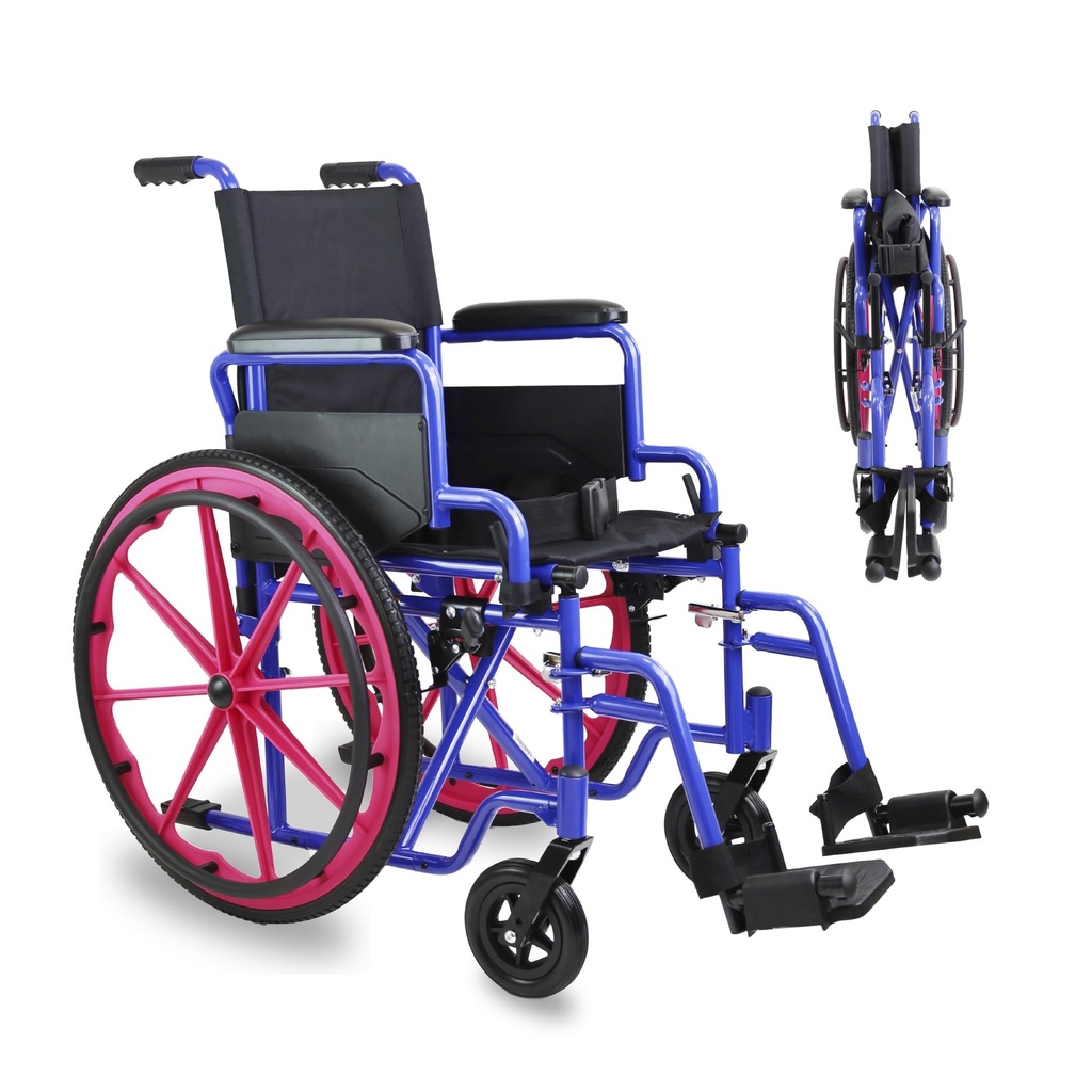 PEPE Mobility Kids Wheelchair Self Propelled, Foldable, Lightweight, Folding Armrest and Footrest
