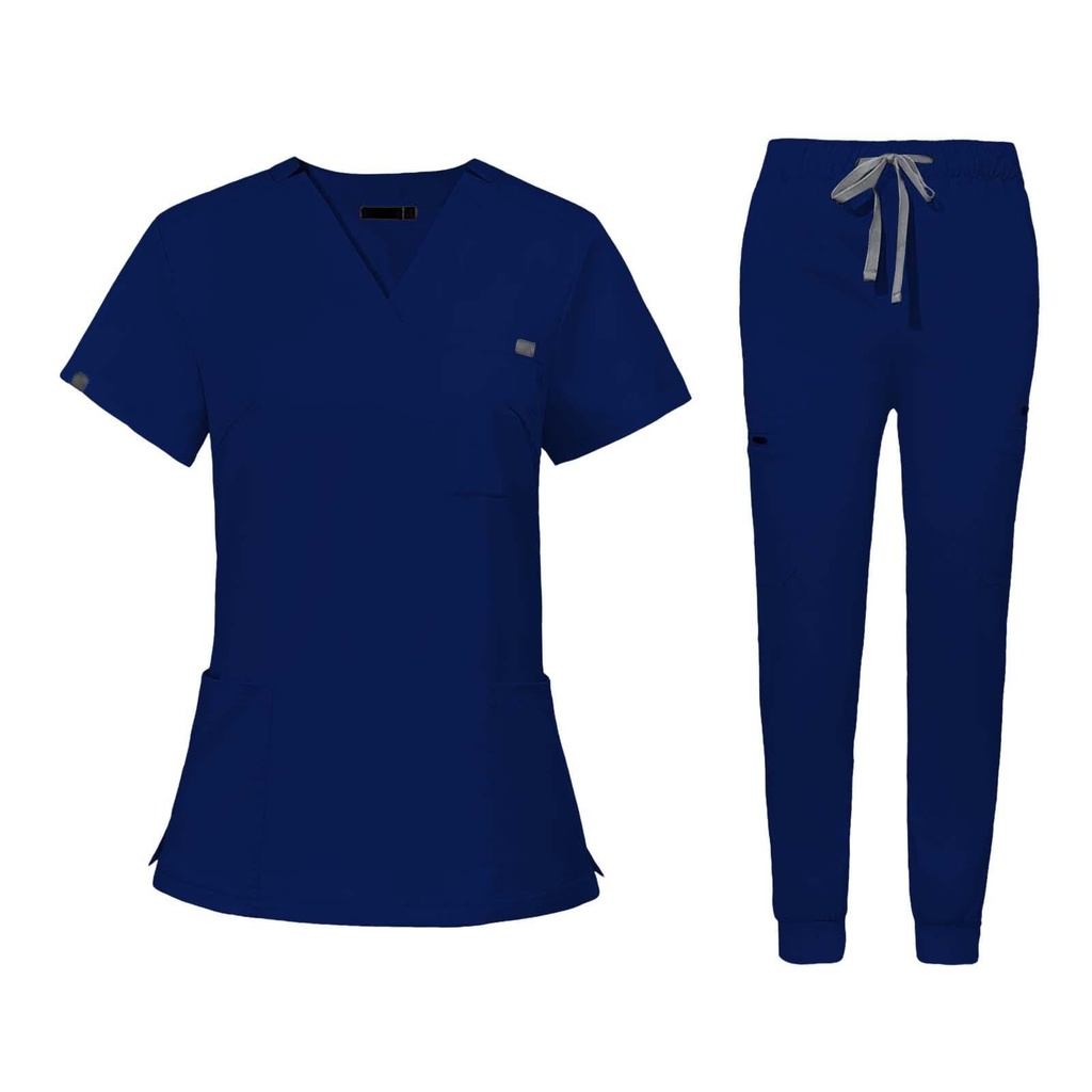 LOVIVER Scrubs Uniforms Women Set Nurse Costume Uniforms Scrub Set with Short Sleeve Modern