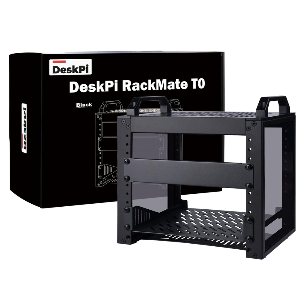 GeeekPi DeskPi RackMate T0, 10 Inch 4U Server Cabinet, 200mm Depth Mini Rack with Rack Shel