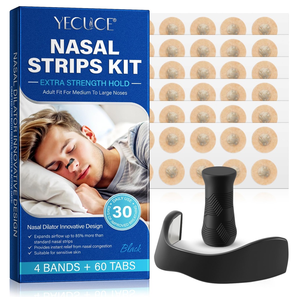 Magnetic Nasal Strips, 60PCS Magnetic Nose Strip, Anti Snoring Devices, Nose Magnet for Bre