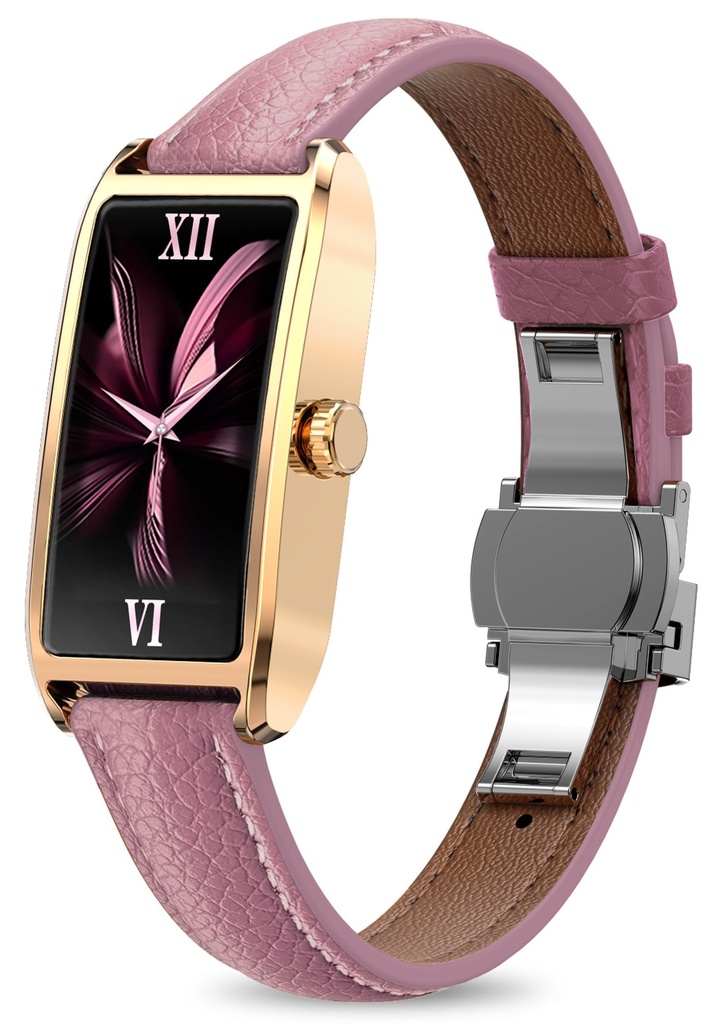 Fitness Tracker for Women Ladies Fitness Watch Dressy Leather Strap Alloy Case Luxury Fashion