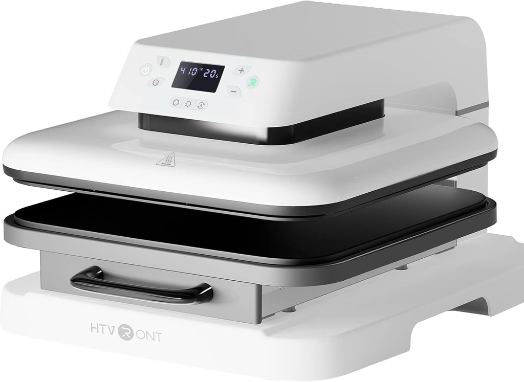 HTVRONT Auto Heat Press Machine 15x15 Inch (38x38CM) White, T Shirt Press with Auto Release