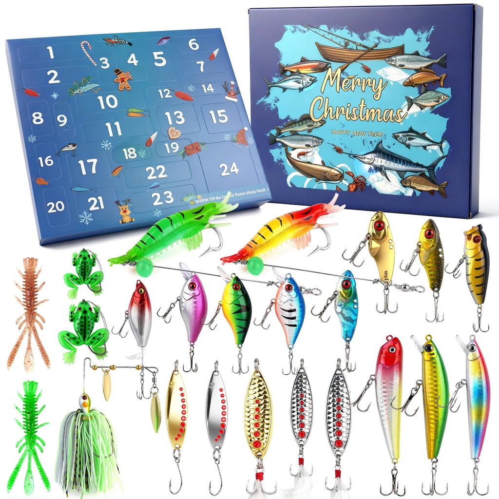 Mason Life Fishing Advent Calendar Men , Christmas Countdown Calendar, Fishing Gifts Fo