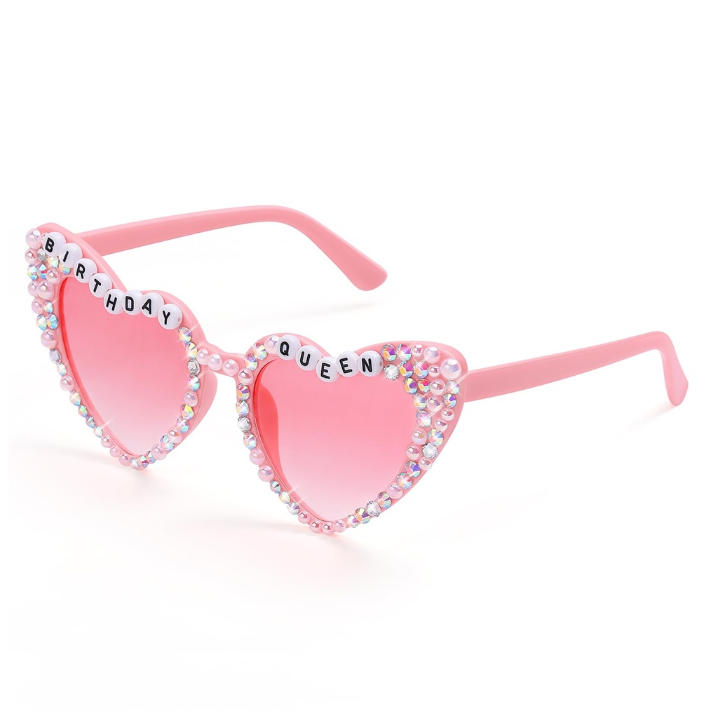 Etercycle Heart Glasses, Birthday Heart Shaped Sunglasses, Shiny Women Birthday Gifts Festi