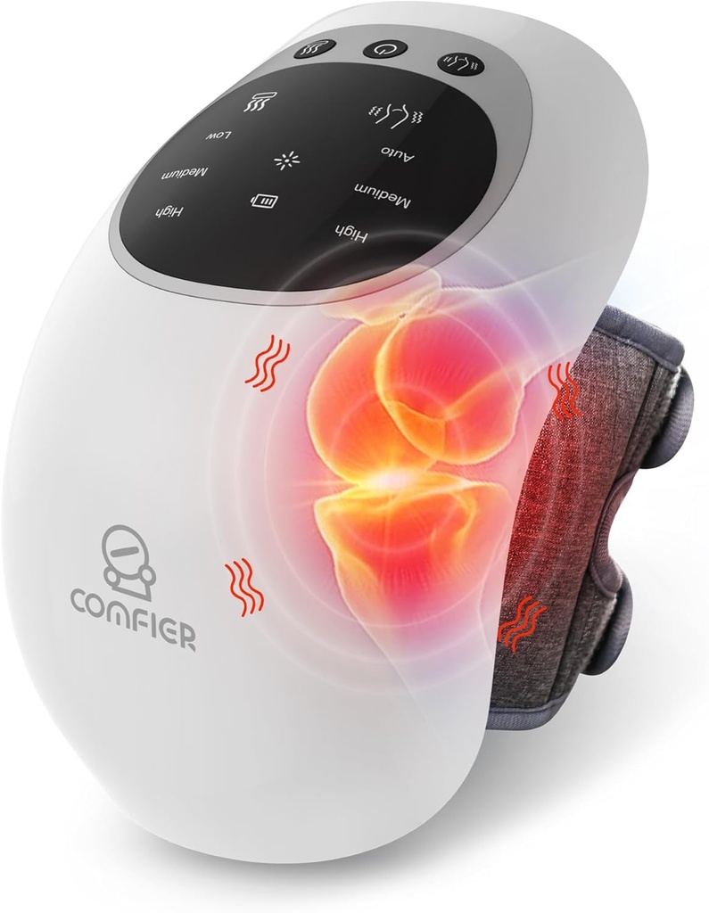 COMFIER Cordless Knee Massager with Heat, Upgraded Heated Knee Brace