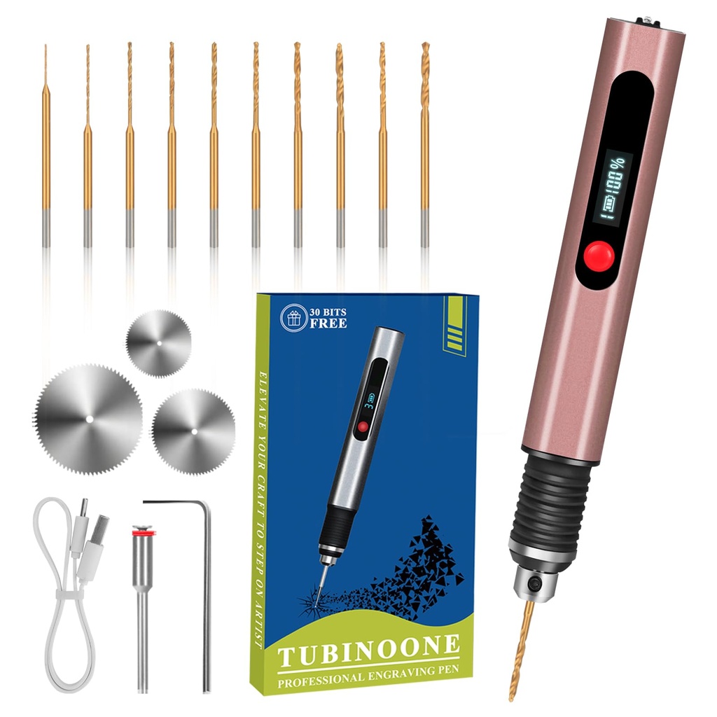 3-Speed Cordless Mini Drill Pen, Rechargeable DIY Electric Hand Tools with 10 Small Drill B
