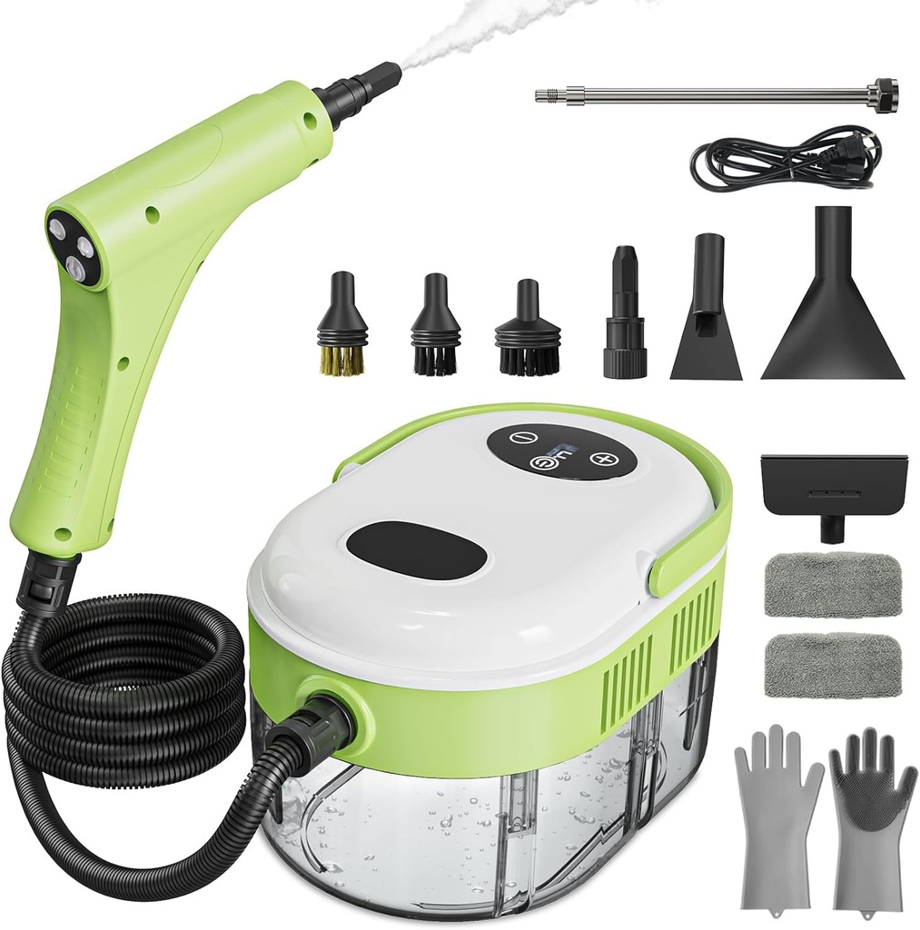 Steam Cleaner, Handheld Steam Cleaner with 6 Levels Adjustable Handle, 1.5L Water Tank, Steamer For Cleaning