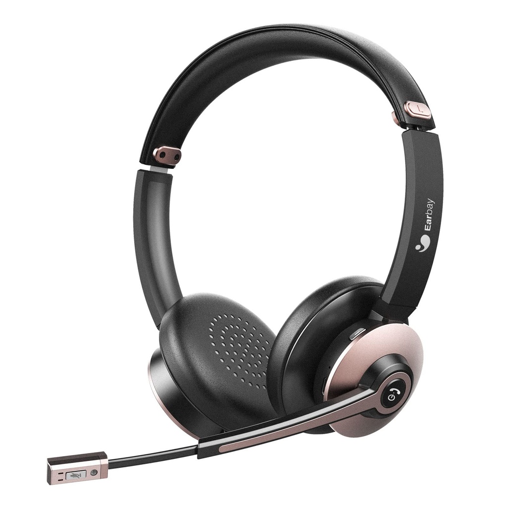 Earbay Bluetooth Headset, Wireless Headphones with Microphone Noise Cancelling