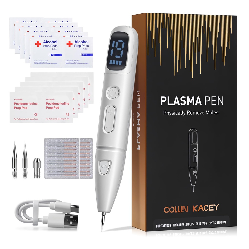 2025 Upgraded Plasma Pen | Skin Tag & Mole Removal Kit with 19 Levels LCD Display | Painles