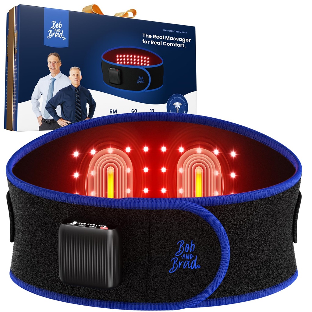 BOB AND BRAD ThermoRed Red Light Belt Heating Pad for Back, Back Massager with Heat & Infrared 