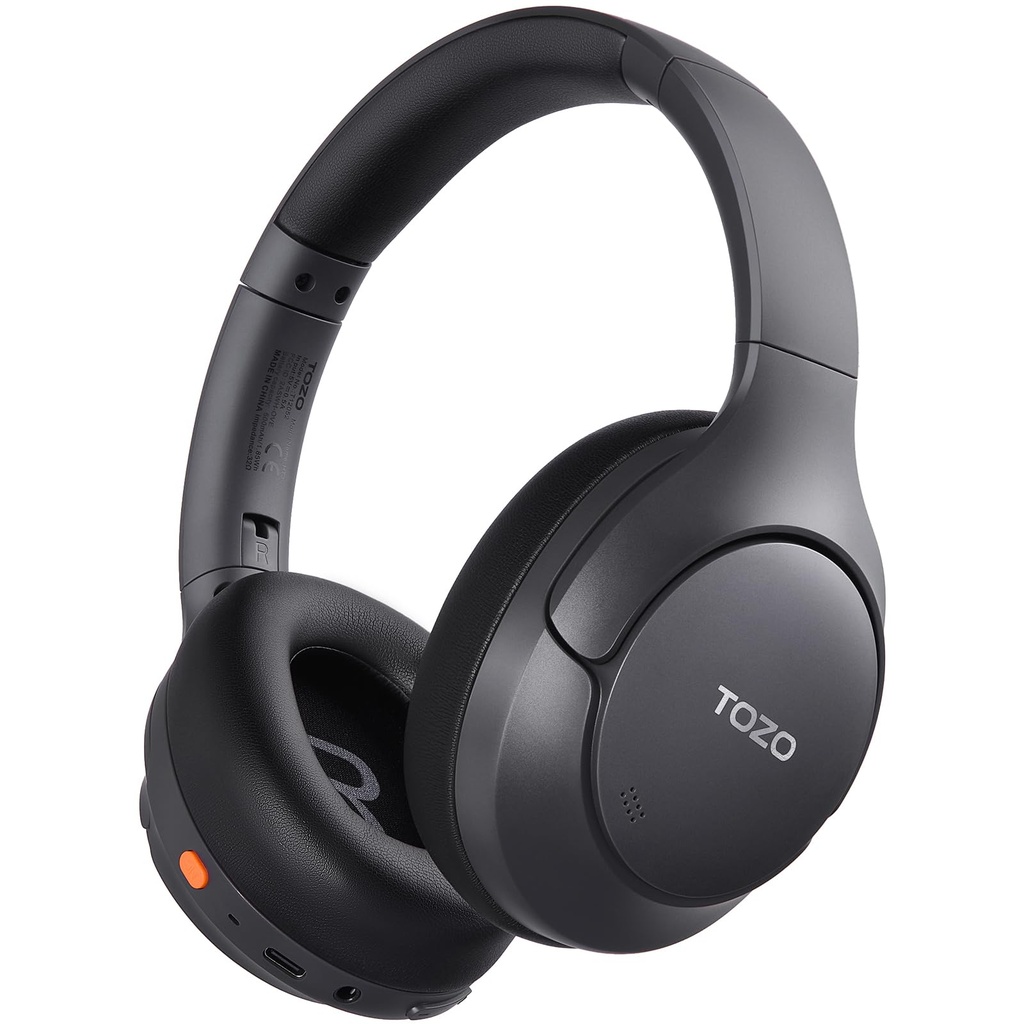 TOZO HT3 Bluetooth Headphones, Active Noise Cancelling with 5-Mic AI Chat, Wireless Over Ear