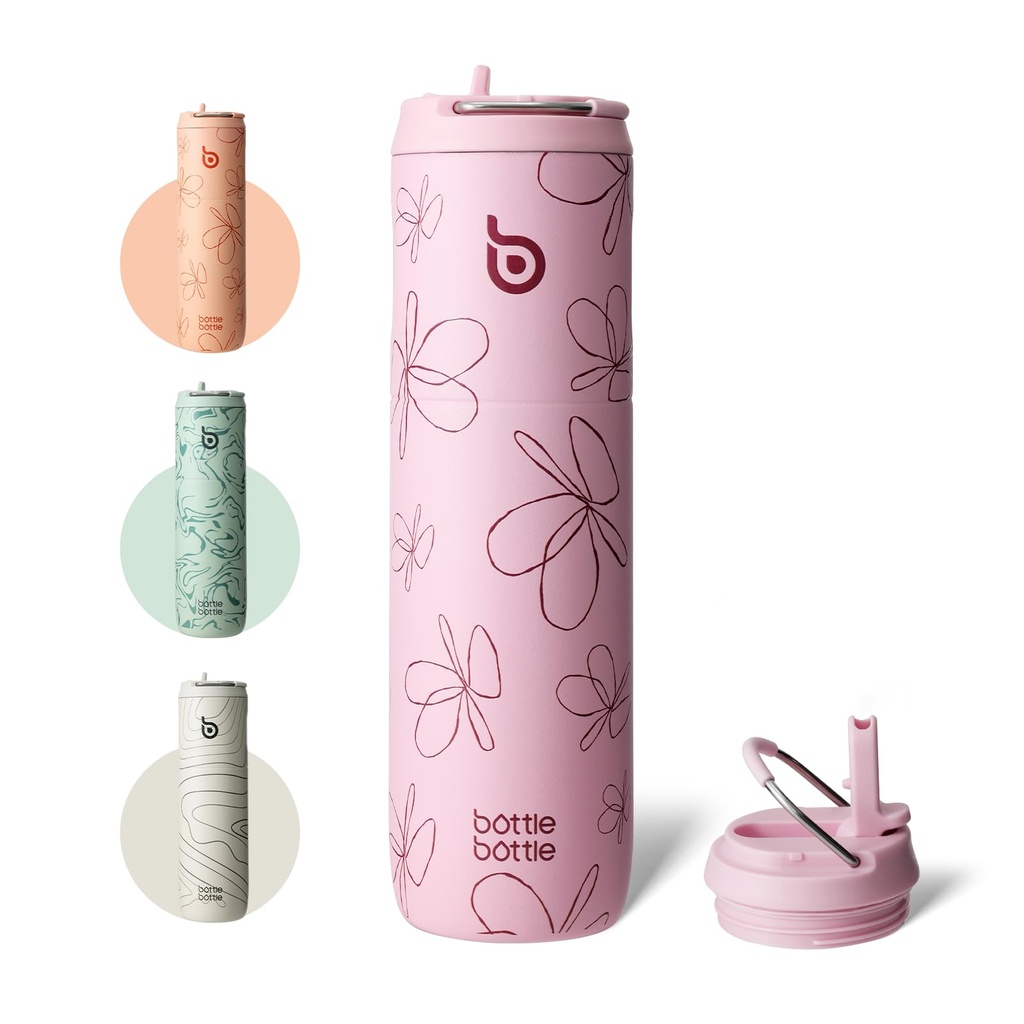 Bottle Bottle Insulated Water Bottle700ml(24oz) with Straw and Lid Stainless Steel Sports
