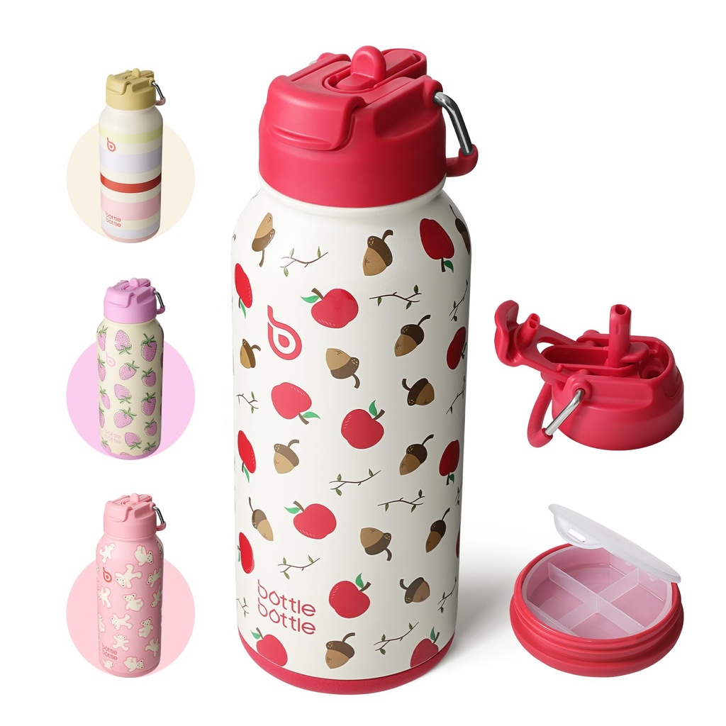 BOTTLE BOTTLE Insulated Water Bottle 950ml(32oz) Stainless Steel Sports Water Bottles with Straw