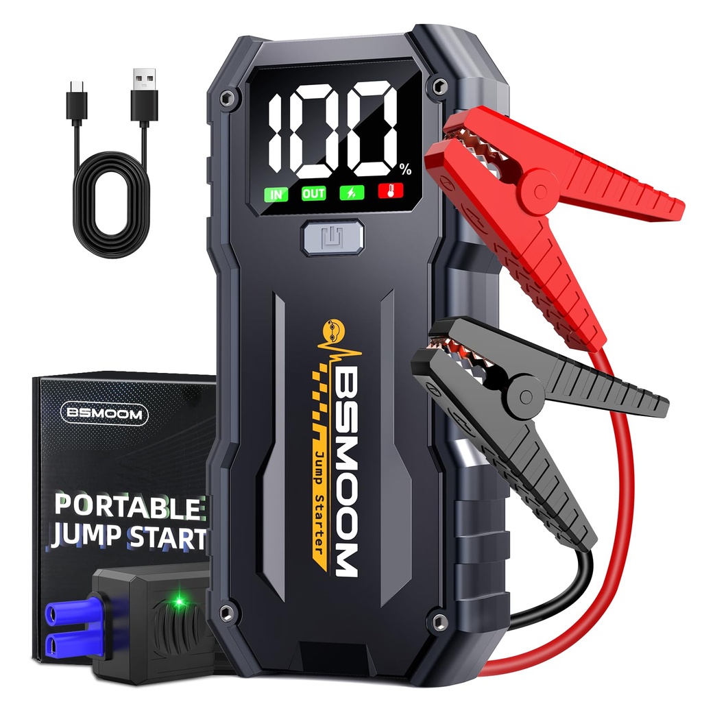 5000A Jump Starter Power Pack (up to 10.0L Gas or 8.0L Diesel Engine),Car Battery Booster Jump pack