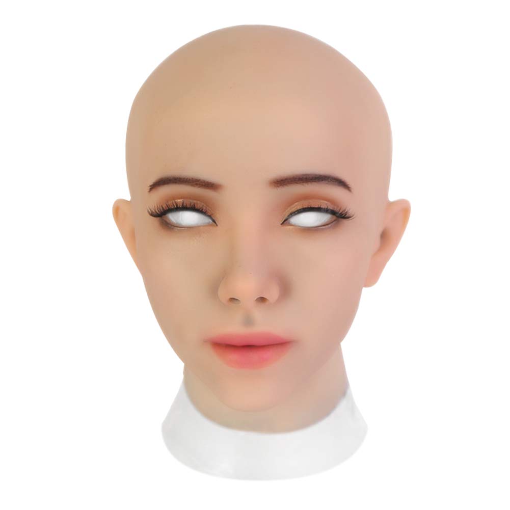 EQAIWUJIE Silicone Realistic Female Mask for Crossdresser, Transgender, Halloween, Cosplay,
