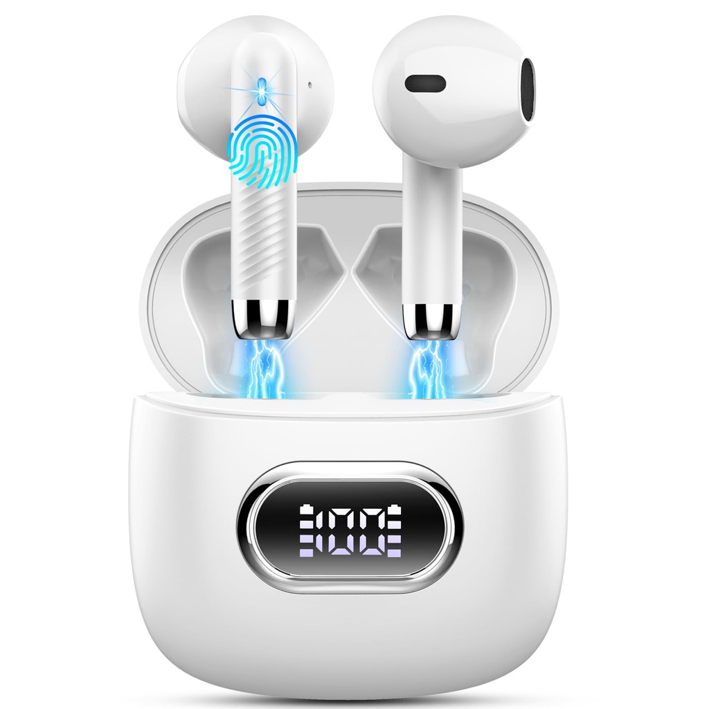 Wireless Earbuds, Bluetooth 5.4 Headphones 2026 Wireless Headphones with Deep Bass