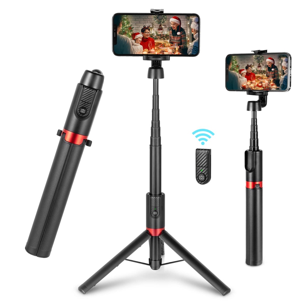 SMALLRIG Selfie Stick Tripod with Bluetooth Remote, ST20 Portable Extendable Travel Lightweight