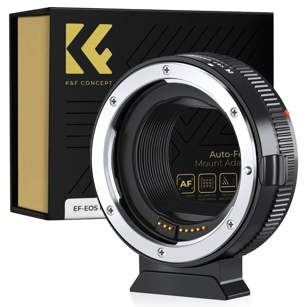 K&F CONCEPT EF to EOS R Adapter, Auto Focus EF EF-S Lens to RF Mount Adapter