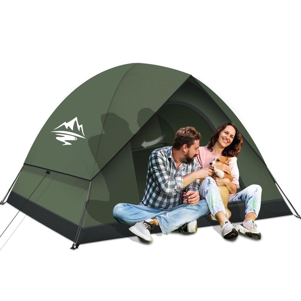 Camping Tent 2/3 Man Dome Tents - Waterproof and Windproof Lightweight Easy Setup