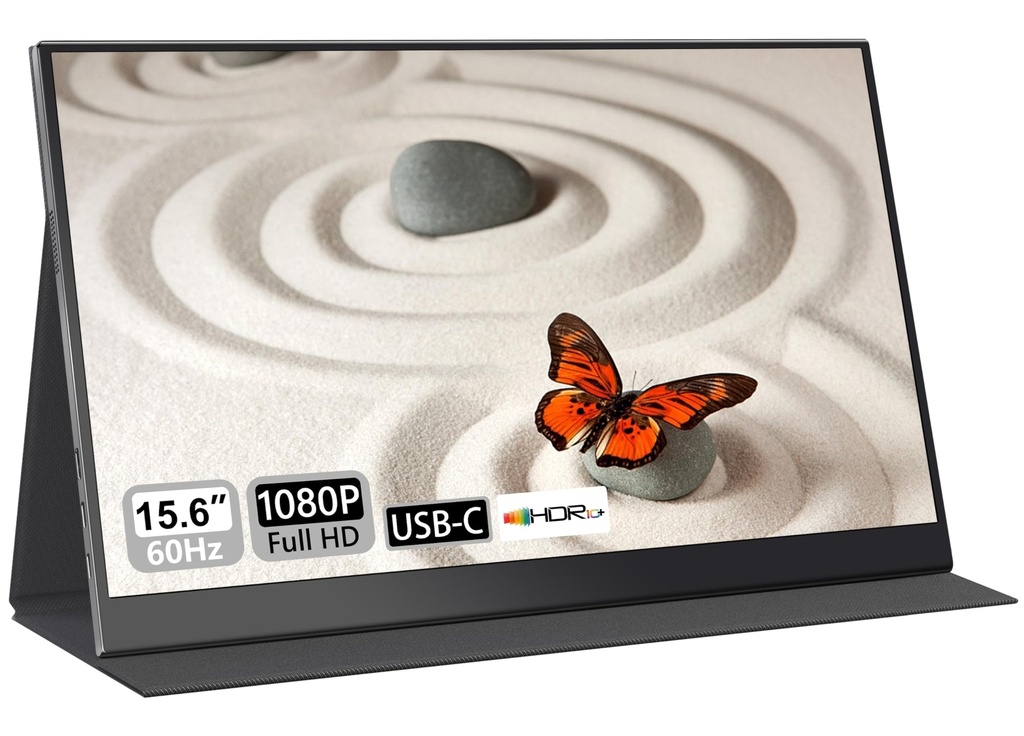 UFYQL Portable Monitor 15.6"| 1080P FHD IPS HDR Eye-Care | Ultra-Slim Travel Screen 