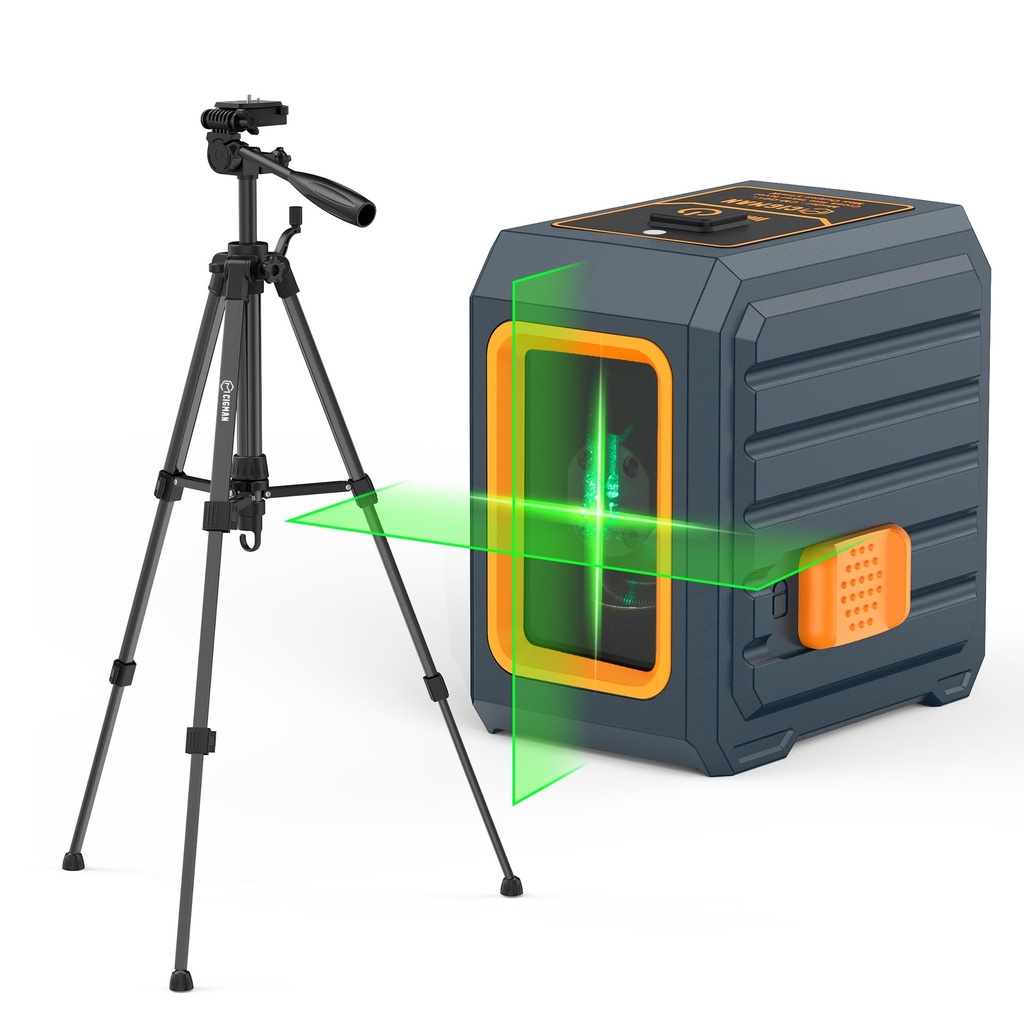 CIGMAN Self-Leveling Green Laser Level, 90cm Adjustable Tripod, 30M Working Range, High Acc