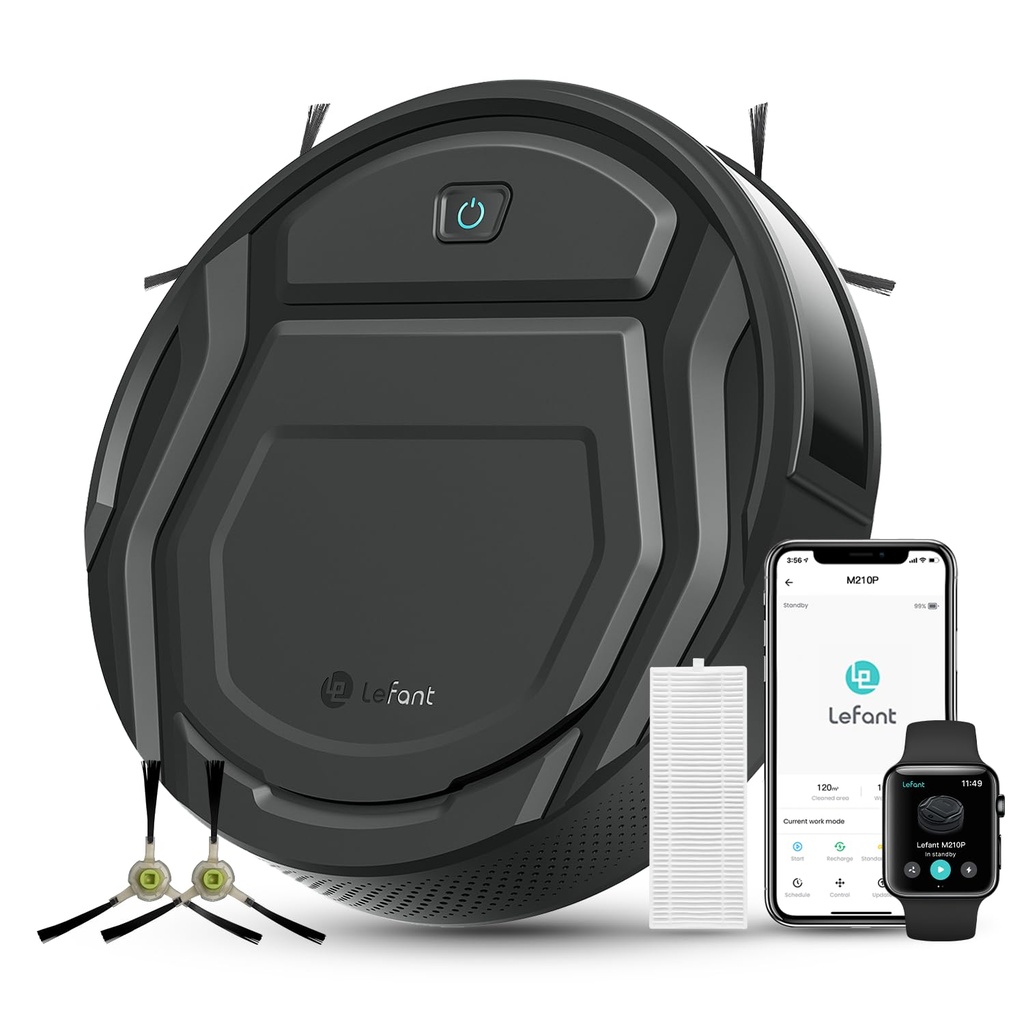 Lefant M210P Robot Vacuum Cleaner, Featured Carpet Cleaner Small Robot 7.8cm Thin 28cm DIA,