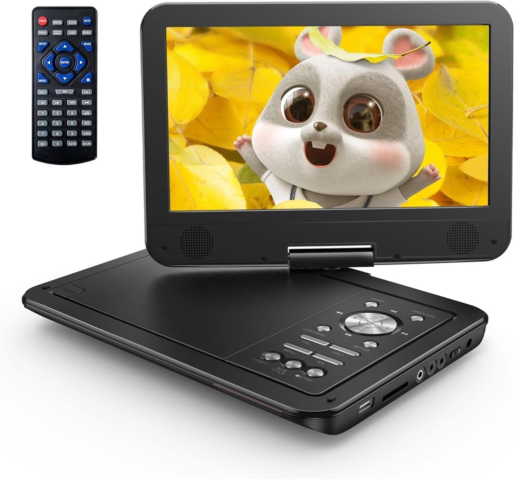 Yoton 12.5" Portable DVD Player with 10.5" HD Swivel Screen for Car and Kids, Built-in Batt
