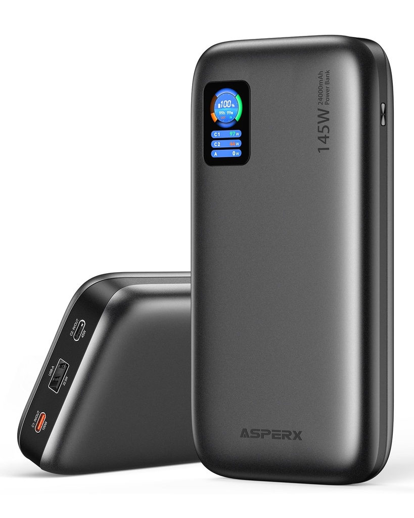 ASPERX 145W 24000mAh Laptop Power Bank Fast Charging, 100W Powerbank, Laptop Portable Charg