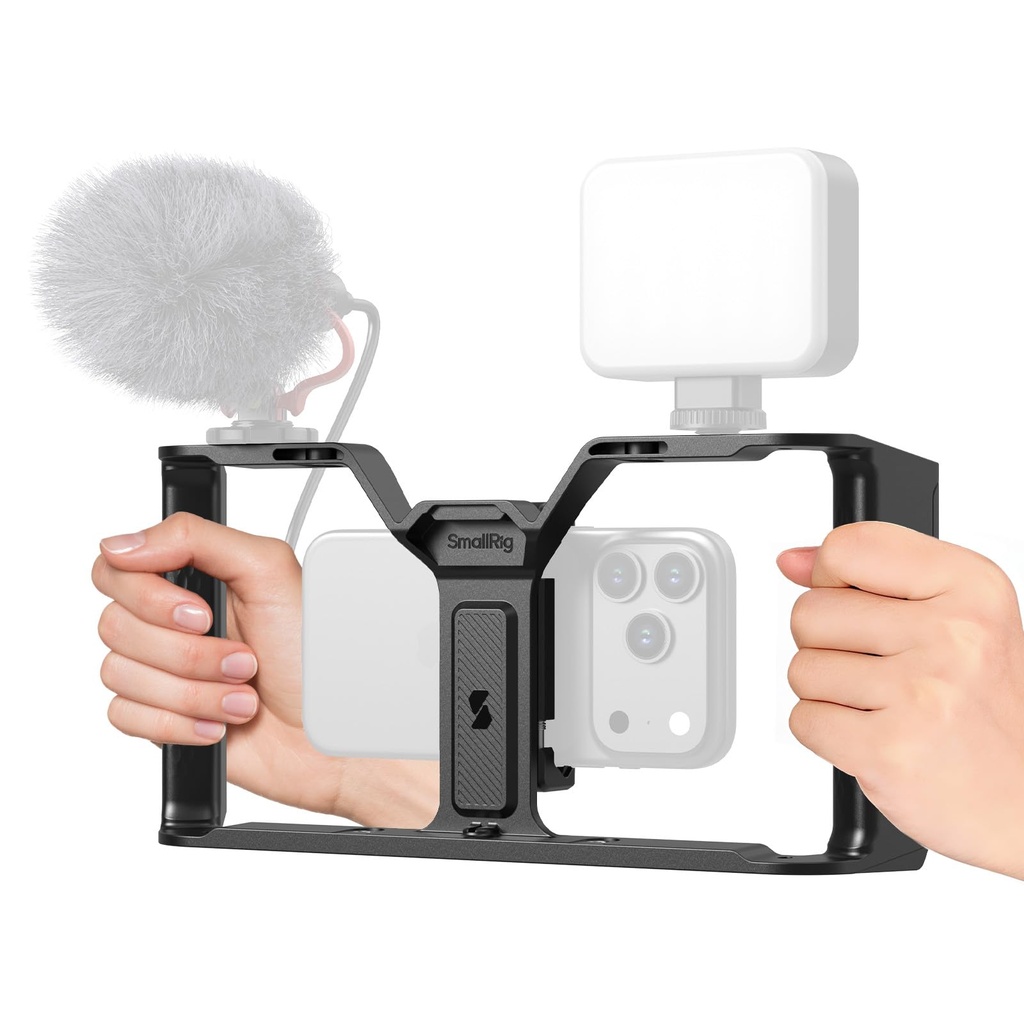 SMALLRIG IG-01 IntegraGrip Universal Phone Cage, Ultra-Wide Dual handgrip Smartphone Video Rig
