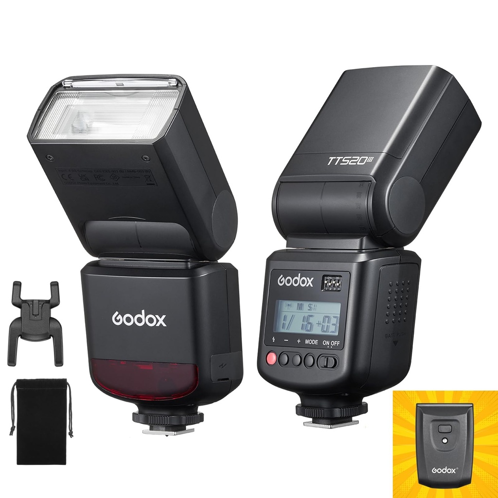 GODOX TT520 III Universal Camera Flash Speedlite,with Wireless Trigger GN33 433MHz Wireless