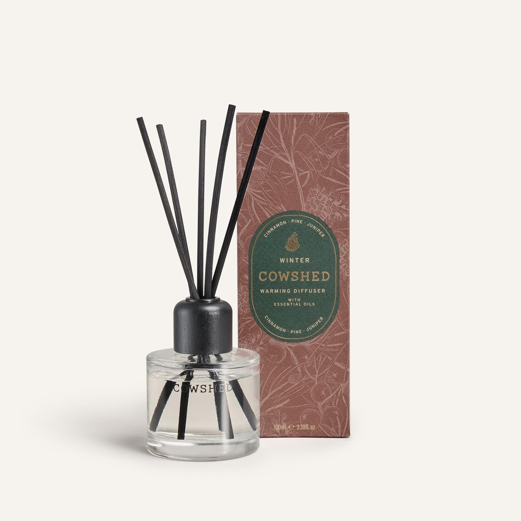 Cowshed Winter Warming Diffuser - 100ml Luxury Essential Oils for Home | Diffuser Sticks