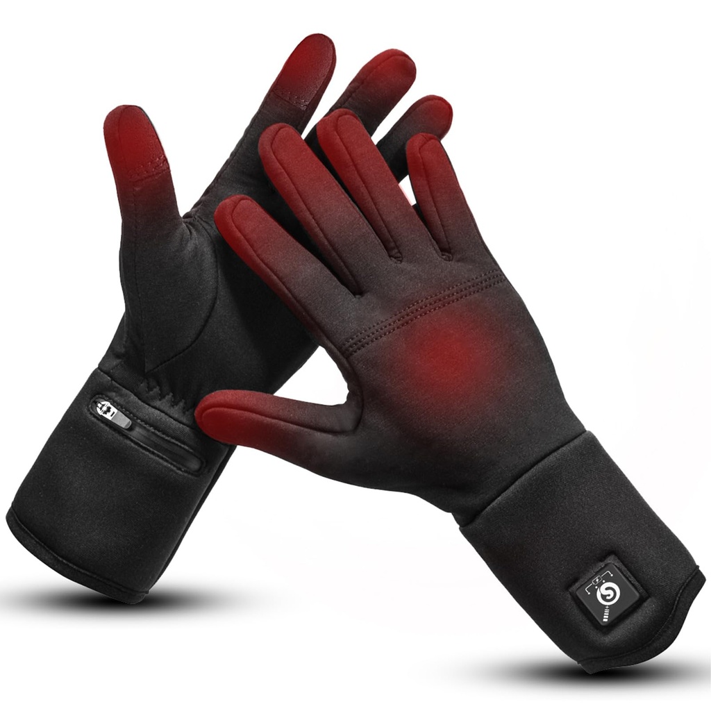 Day Wolf Heated Gloves Liners for Men Women Rechargeable Electric Thin Handwear for Winter