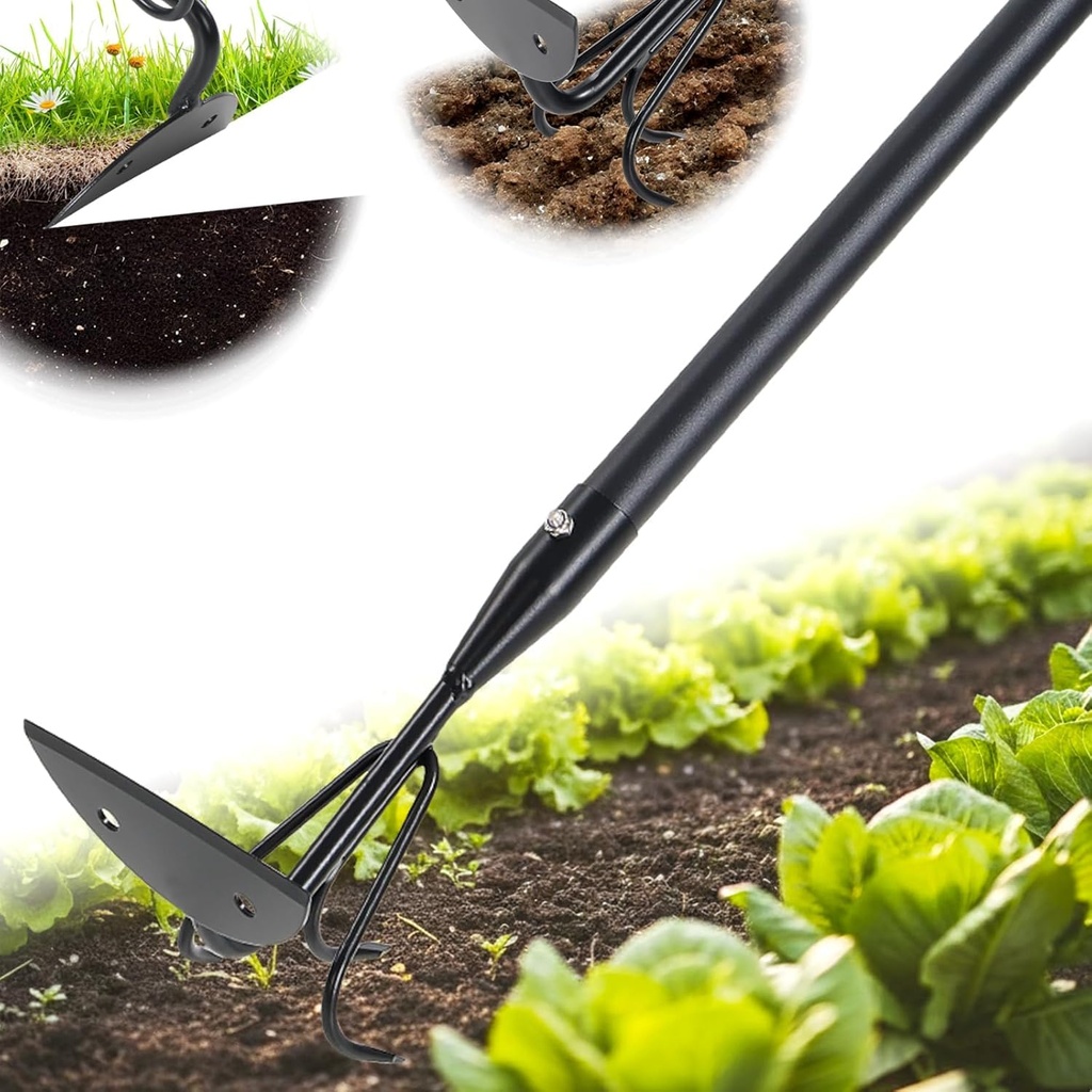 Hoe Garden Tool for Weeding& Cultivator, 132 cm Heavy Duty 2 in 1Garden Hoe with Upgraded C