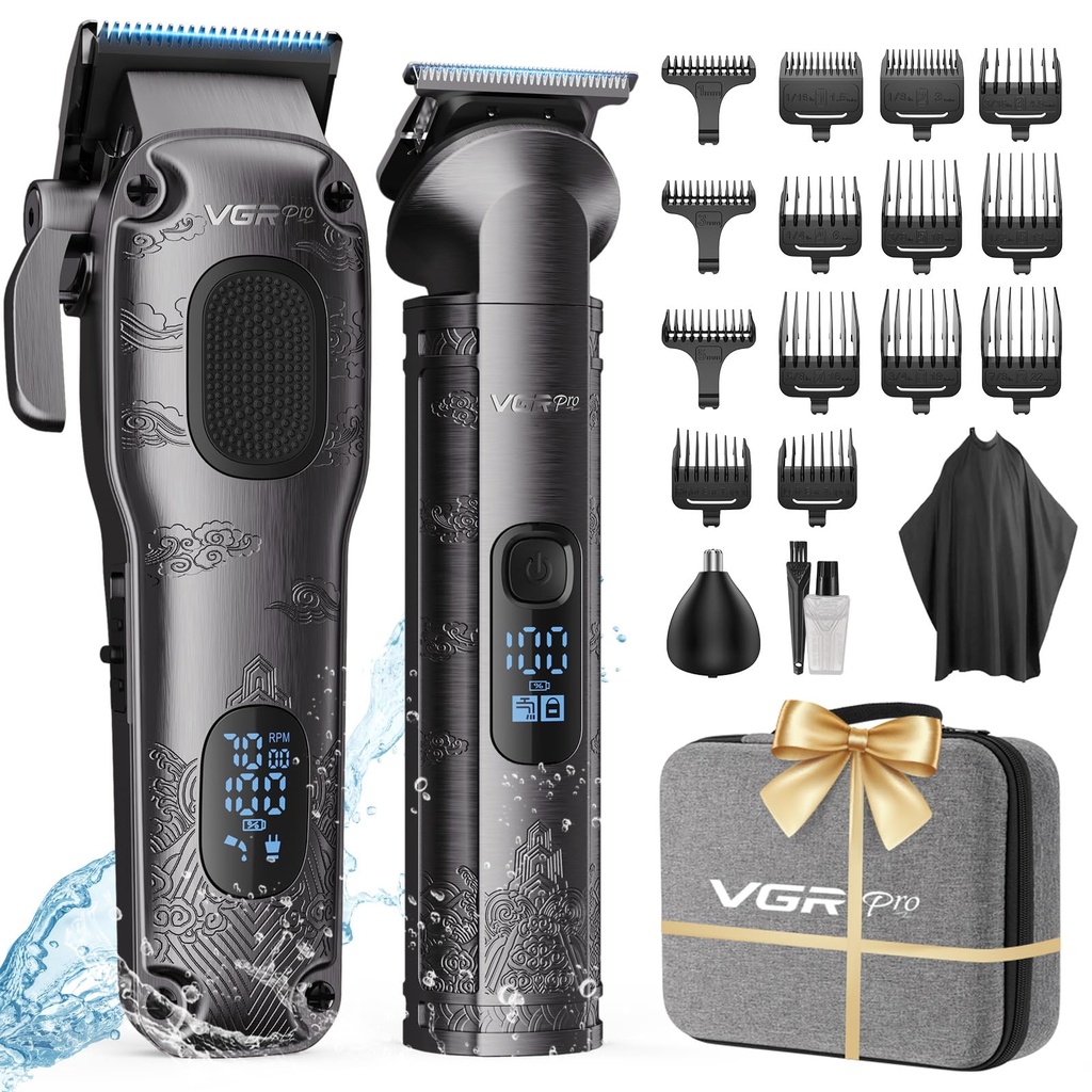 VGRPRO Hair Clippers Men Professional, Mens Clippers and Trimmers Set, USB Rechargeable Cord