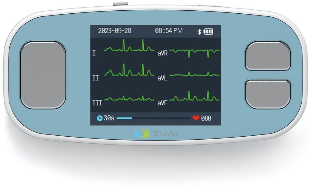 EMAY 6L Portable ECG Monitor | Record ECG and Heart Rate in 6 Channels | Compatible with Sm